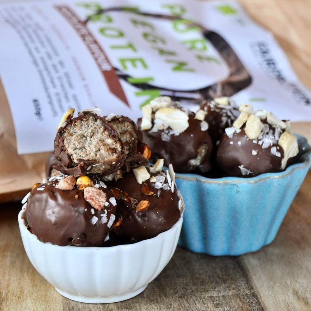 Palline proteiche al cioccolato