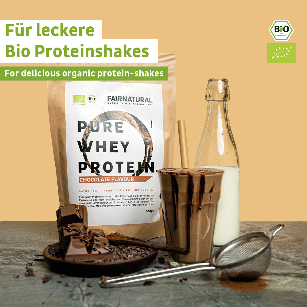 Bio Whey Protein Pulver mit Schoko-Geschmack – Fairnatural®