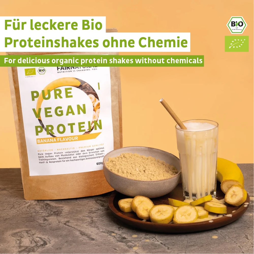 Proteine in polvere vegane biologiche alla banana senza soia