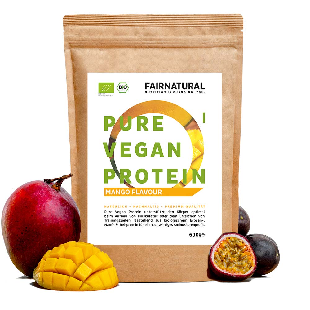 Proteine organiche vegane in polvere di mango senza soia