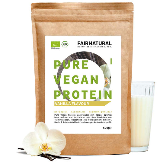 Proteine organiche vegane in polvere vaniglia senza soia