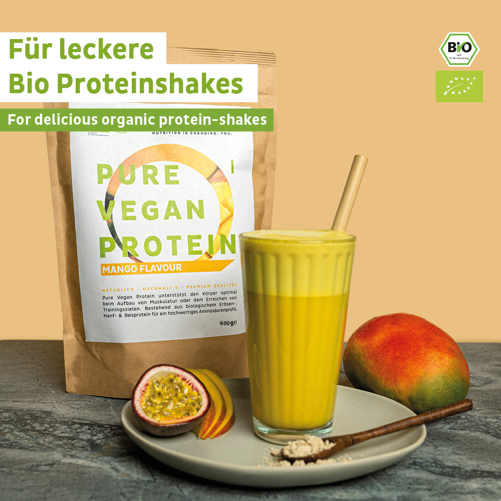Proteine organiche vegane in polvere di mango senza soia